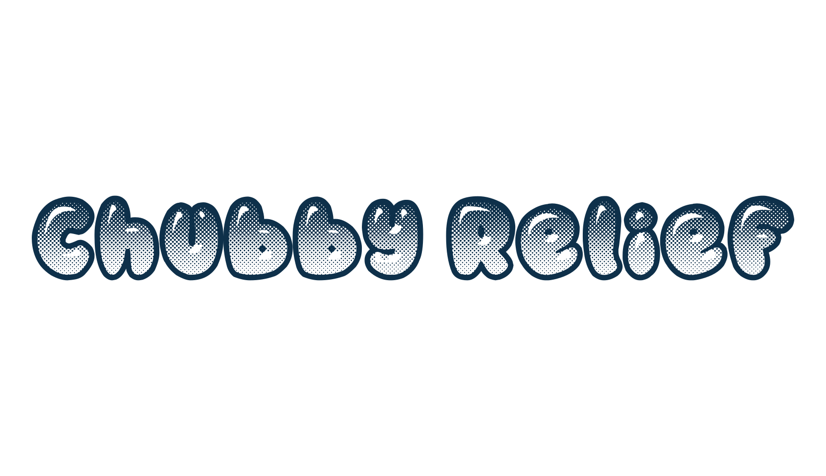 Chubby Relief, cartoon font preview