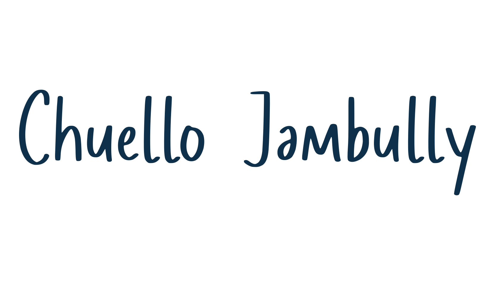 Chuello Jambully, handwriting font preview