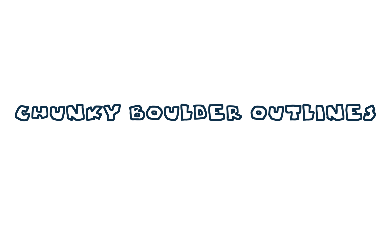 Chunky Boulder Outlines, cartoon font preview