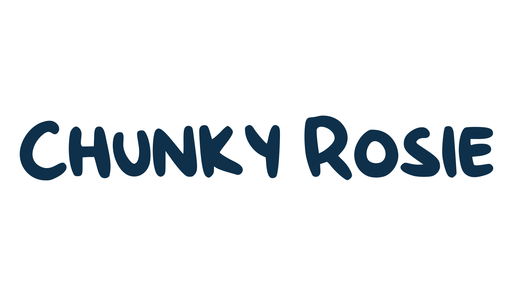 Chunky Rosie, cartoon font preview