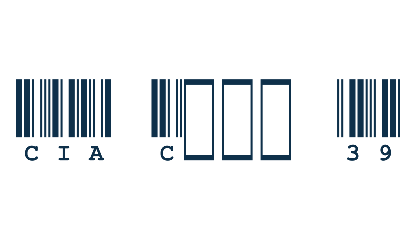 CIA Code 39, fancy decorative font preview