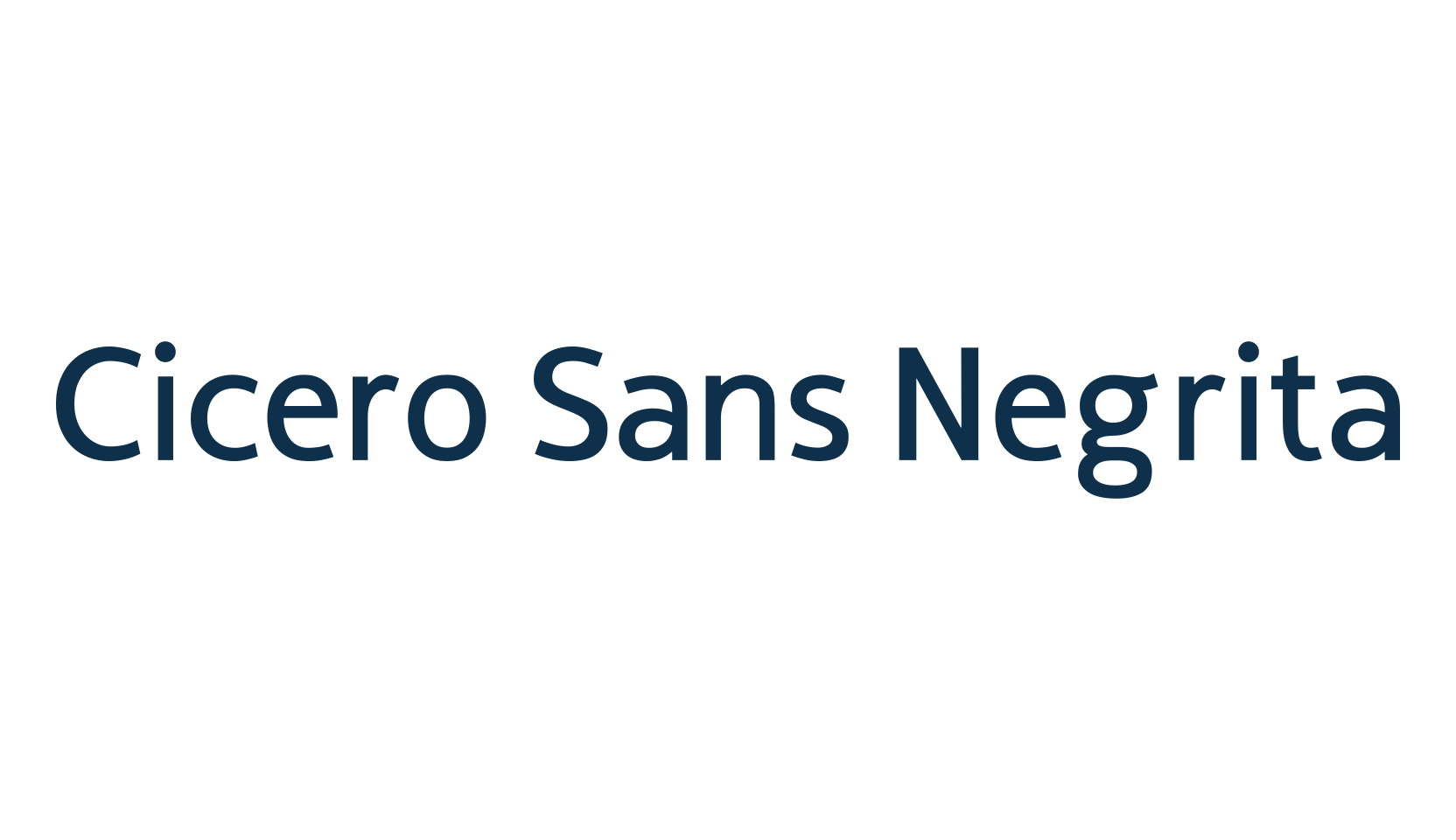 Cicero Sans Negrita, basic sans serif font preview
