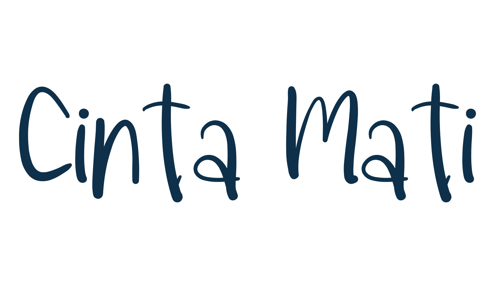 Cinta Mati, handwriting font preview