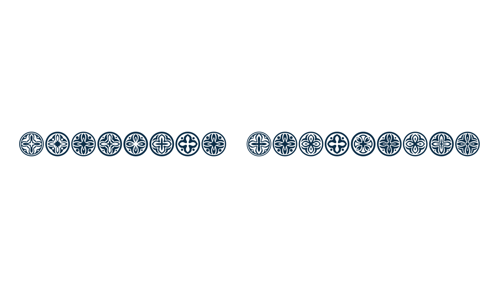 Circular Ornaments, fancy decorative font preview