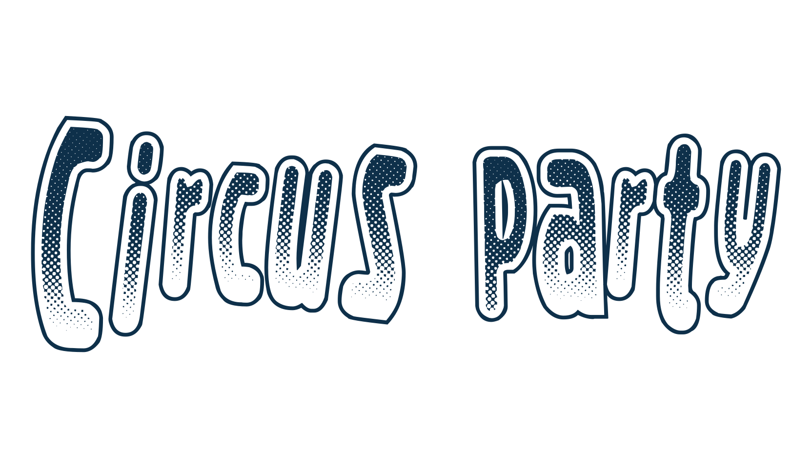 Circus Party, fancy cartoon decorative font preview