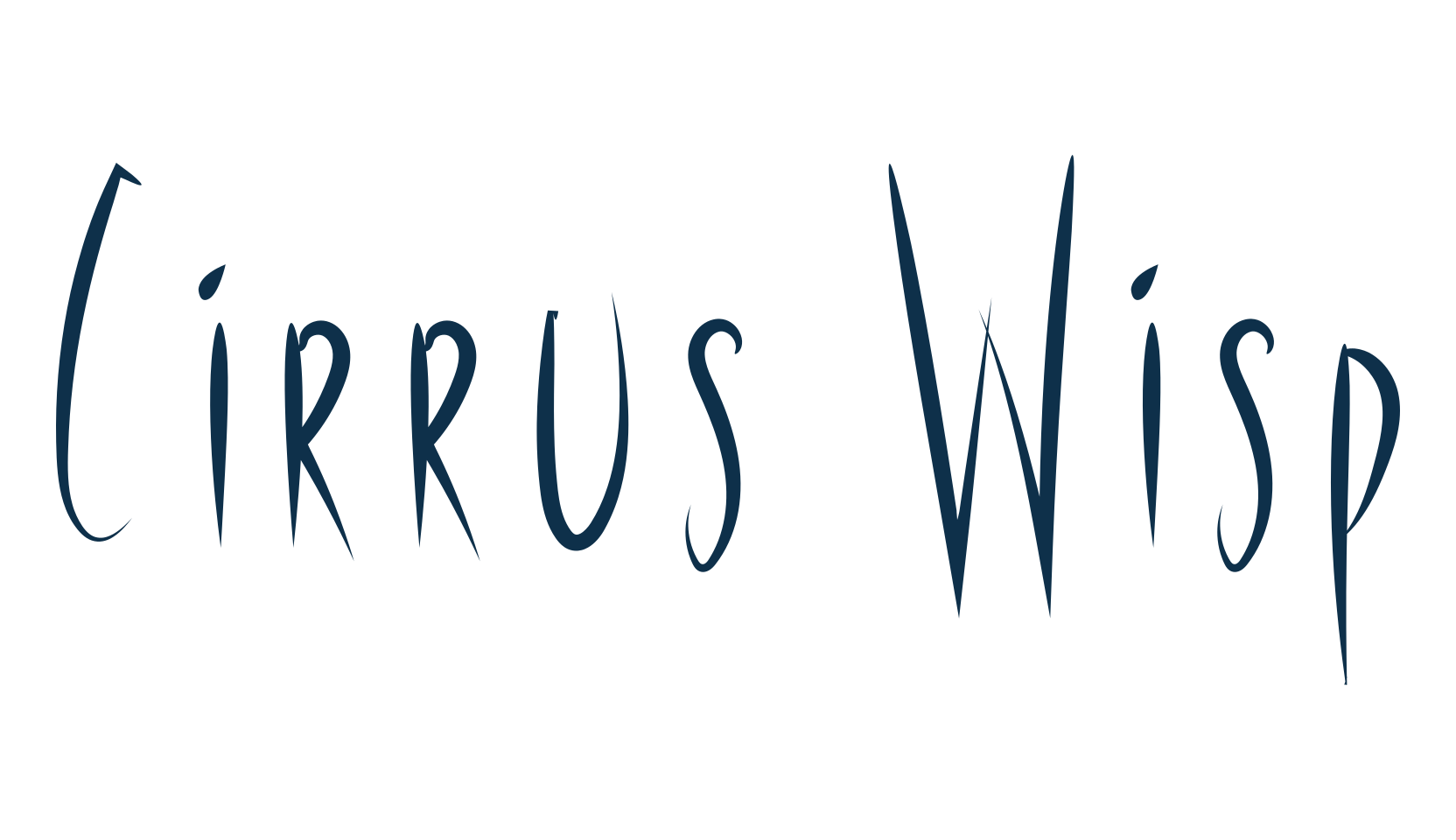 Cirrus Wisp, fancy decorative font preview