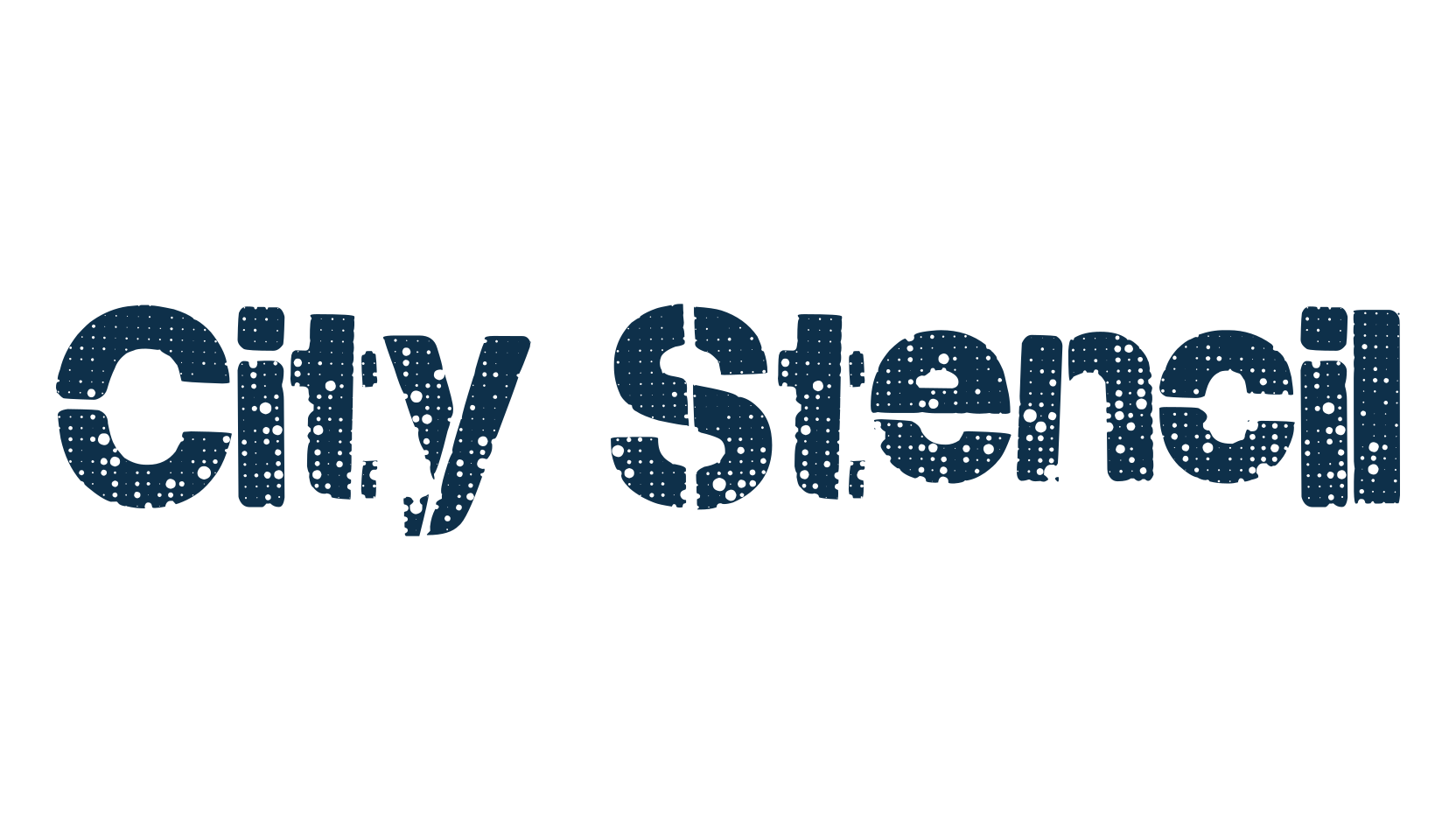 City Stencil, stencil, army font preview