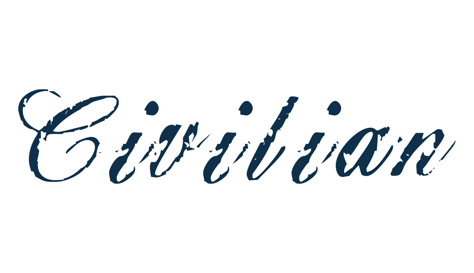 Civilian, script calligraphy fancy decorative font preview