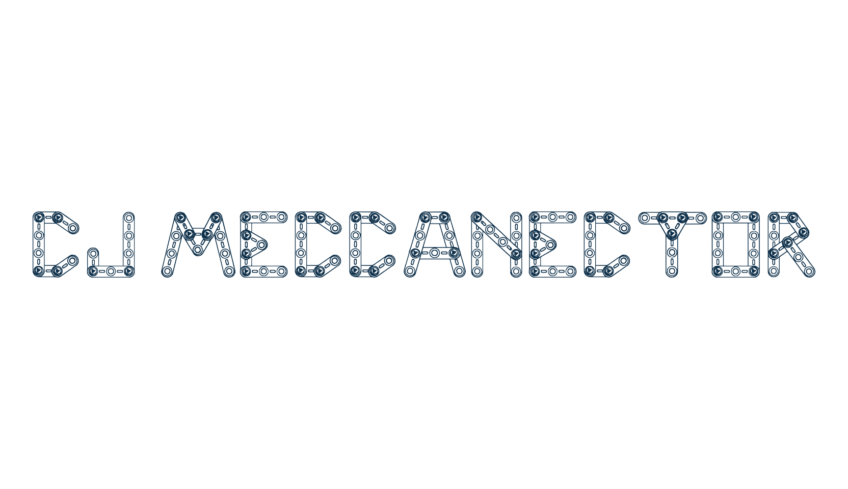 CJ Meccanector, fancy decorative font preview