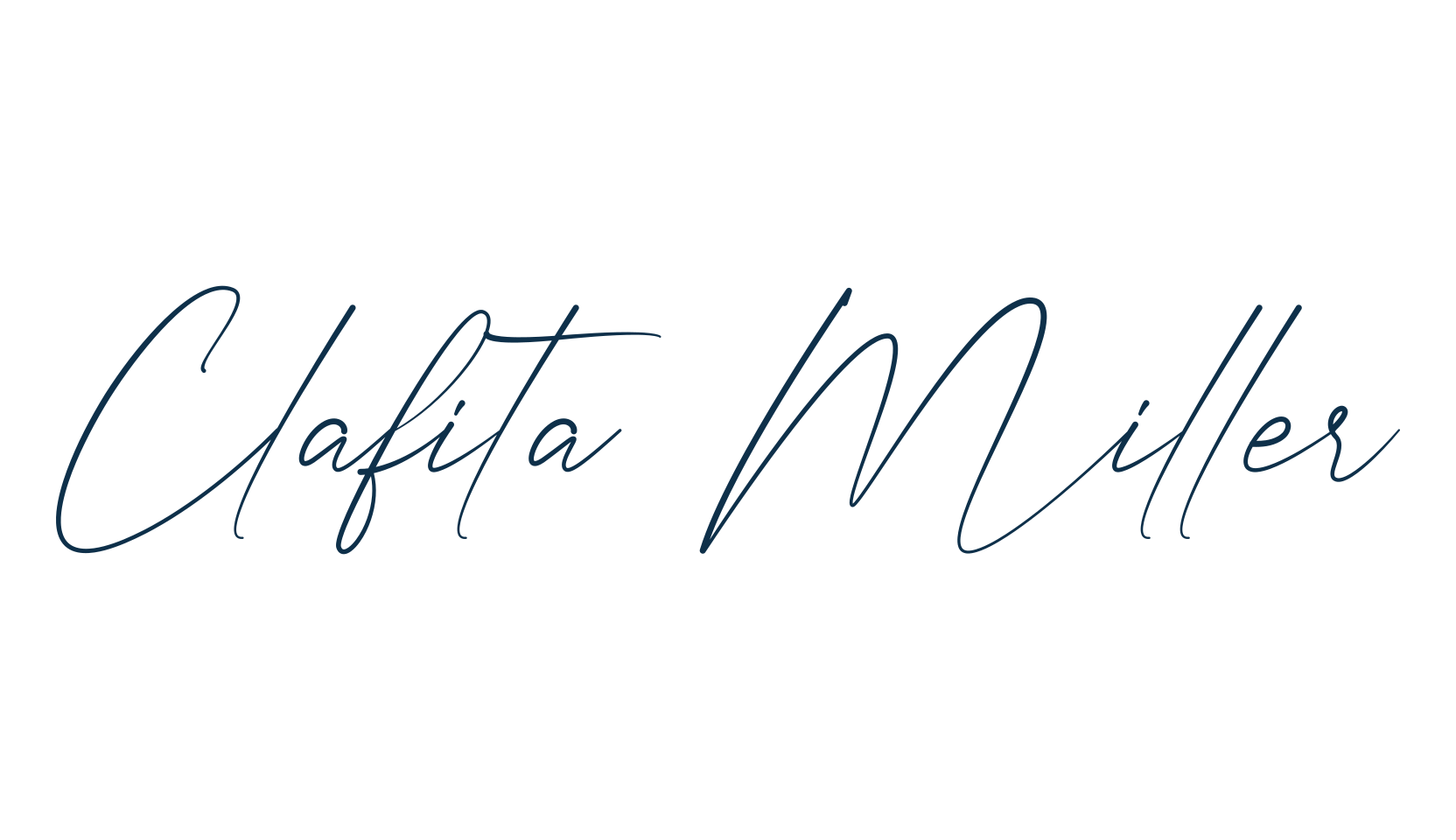 Clafita Miller, script handwritten fancy decorative calligraphy font preview