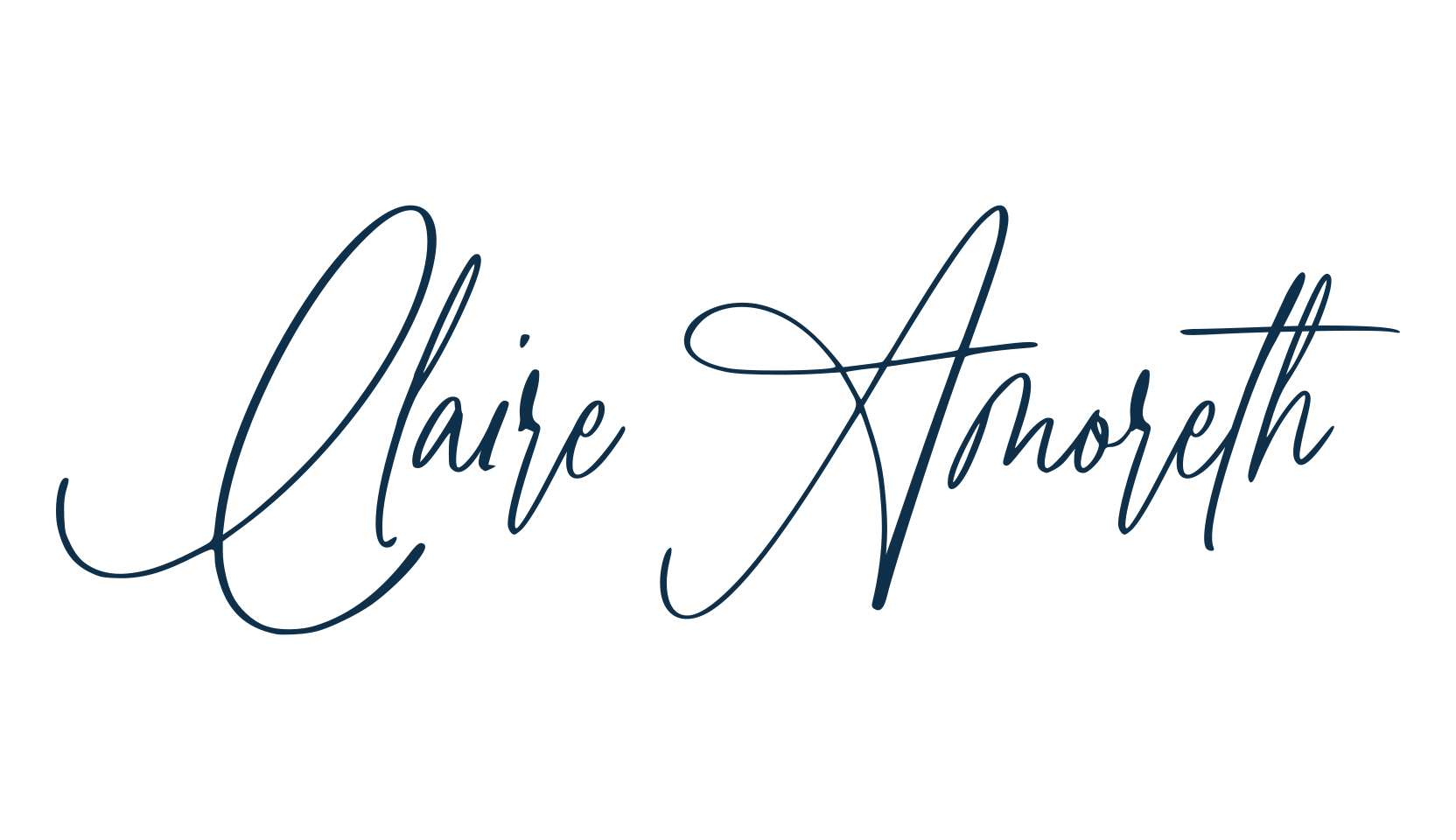 Claire Amoreth, script handwritten fancy decorative calligraphy font preview