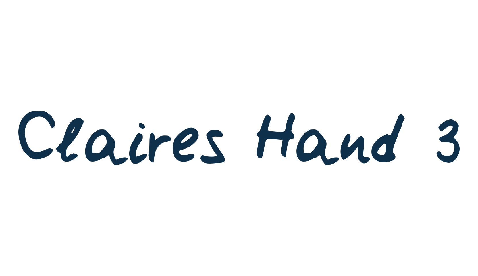 Claires Hand 3, handwriting font preview