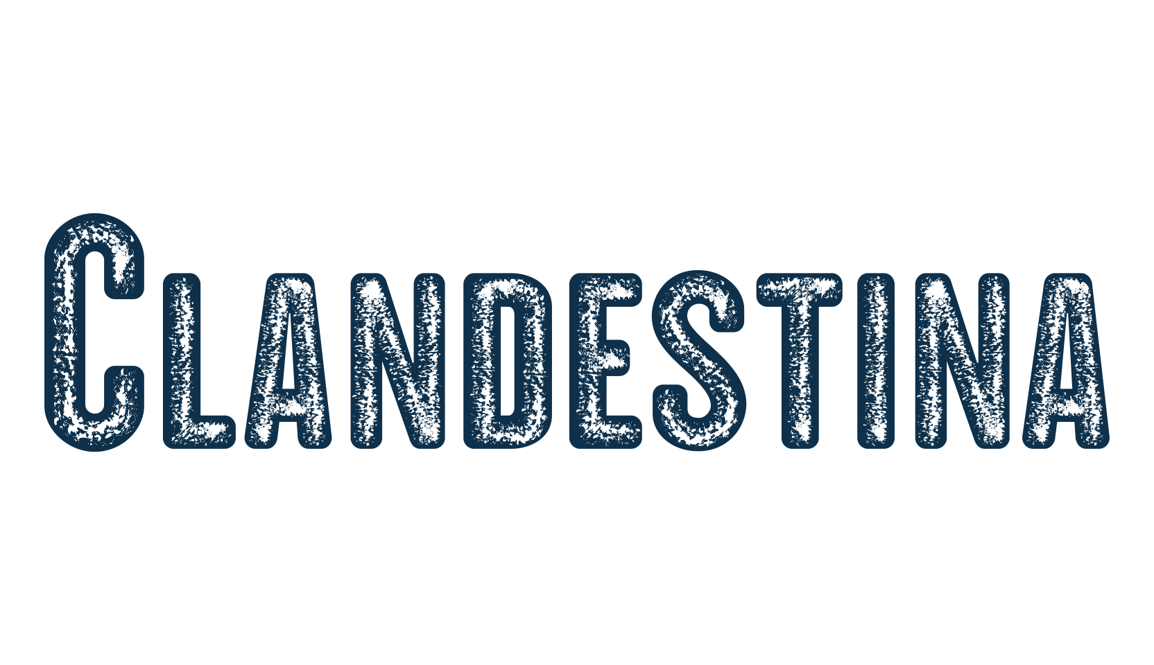 Clandestina, fancy eroded decorative font preview
