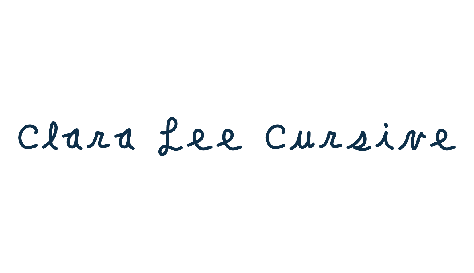 Clara Lee Cursive, script handwritten fancy decorative calligraphy font preview