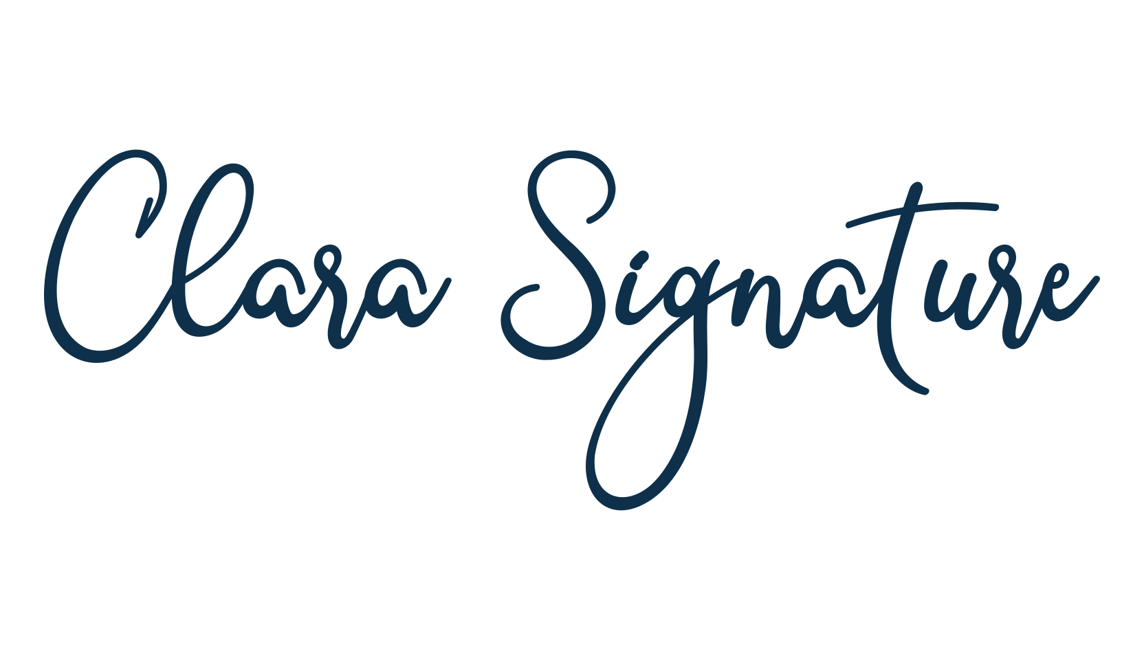 Clara Signature, handwriting font preview