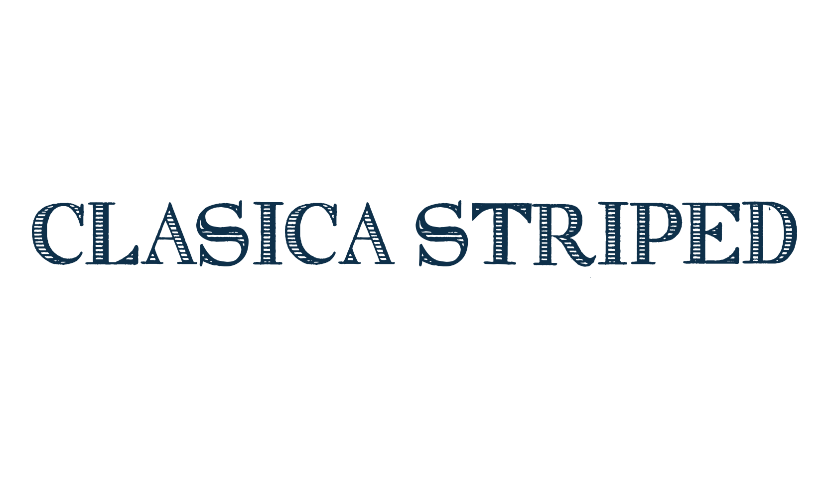 Clasica Striped, fancy retro decorative font preview