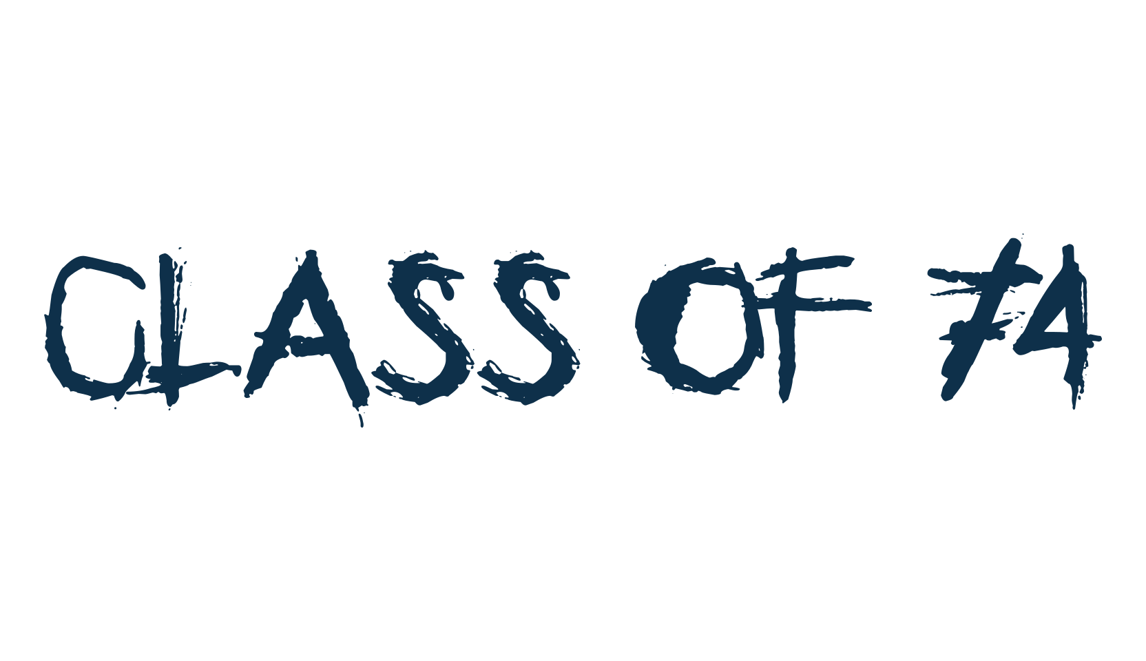 Class of 74, script trash fancy decorative calligraphy font preview