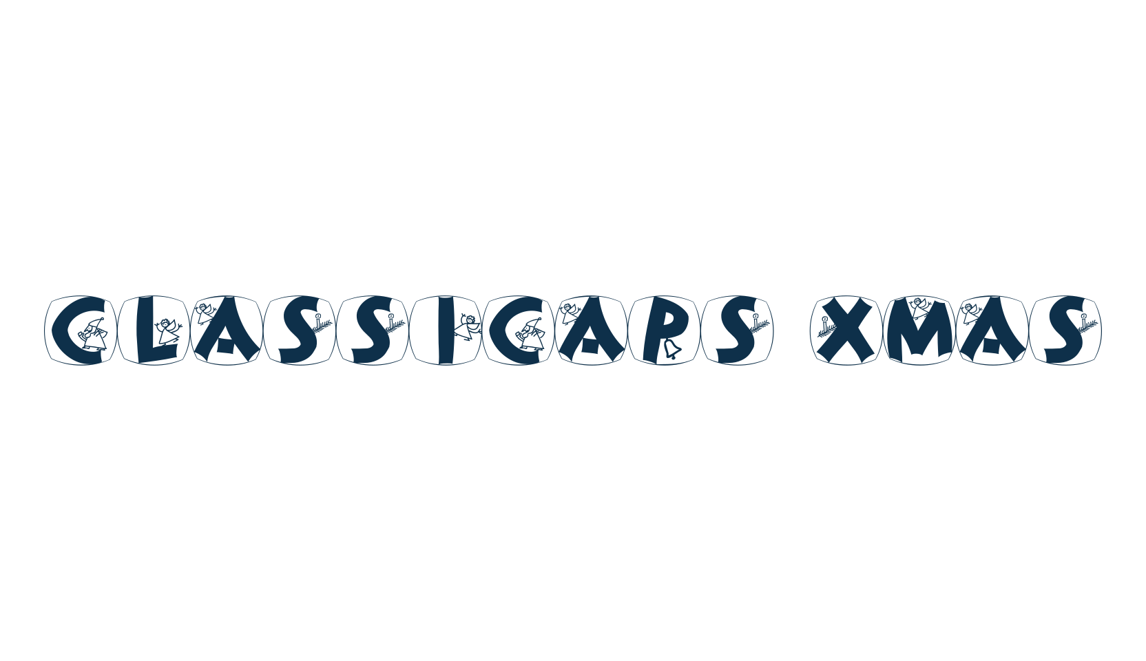 ClassiCaps Xmas, fancy decorative font preview