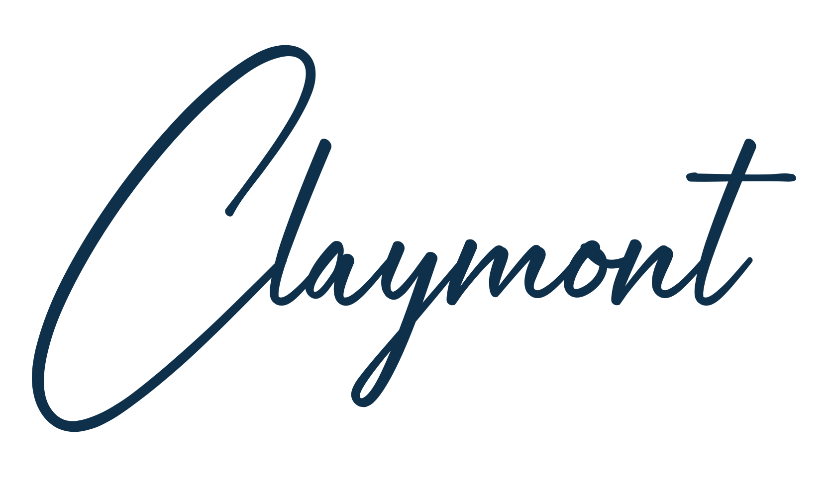 Claymont, script handwritten fancy decorative calligraphy font preview