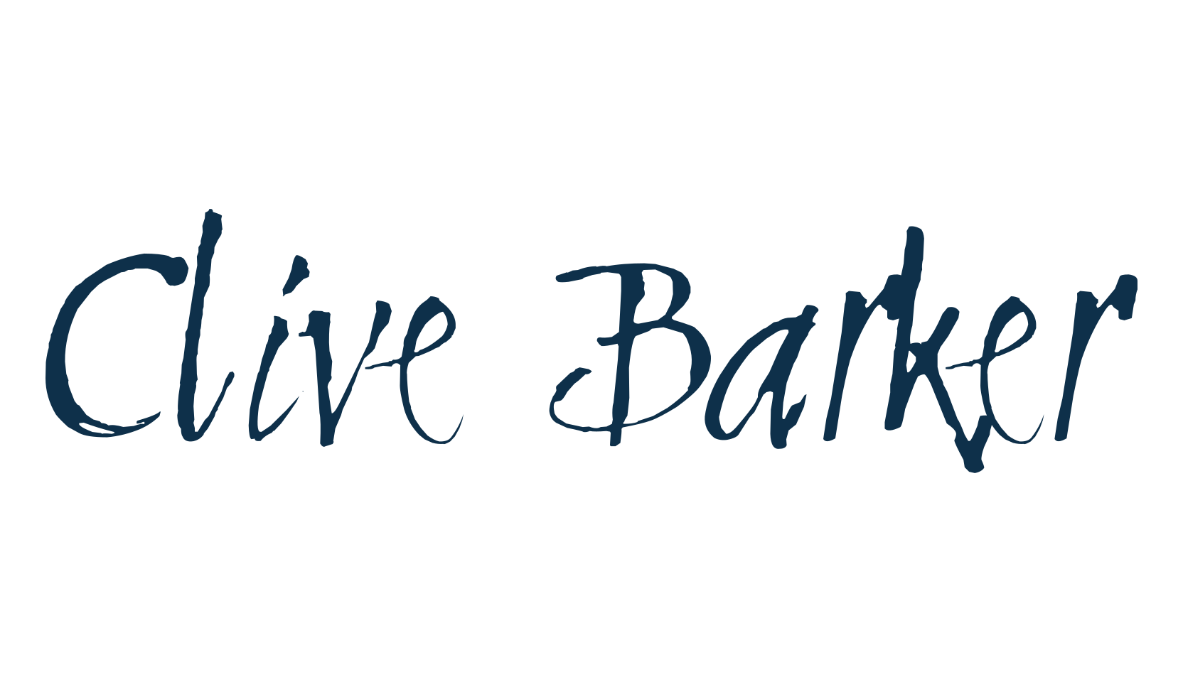 Clive Barker, handwriting font preview
