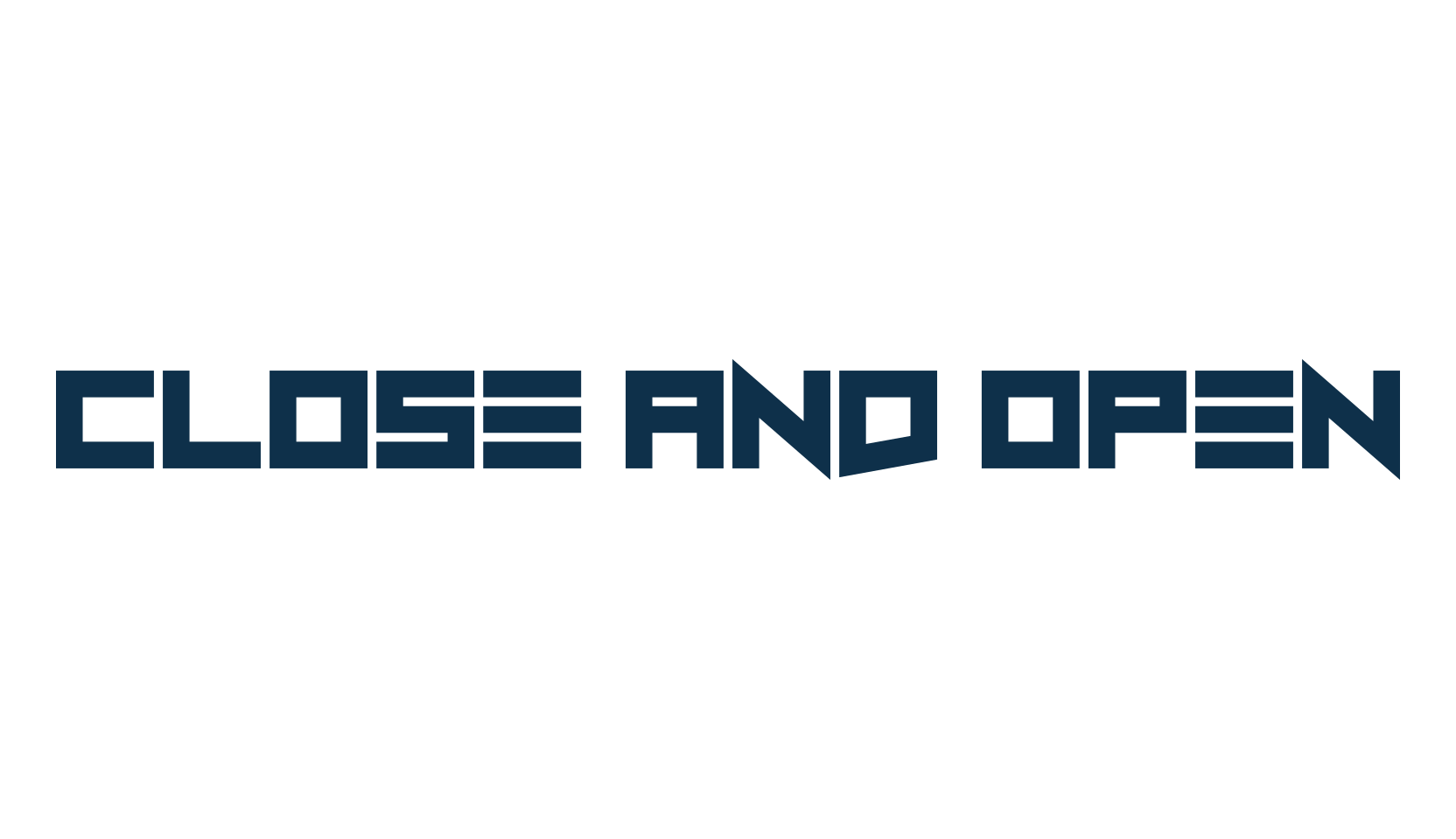 Close and Open, techno square sci-fi font preview