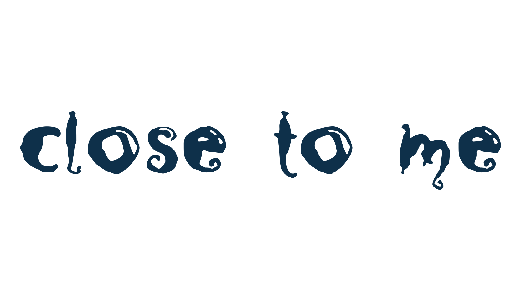 Close to me, fancy curly decorative font preview