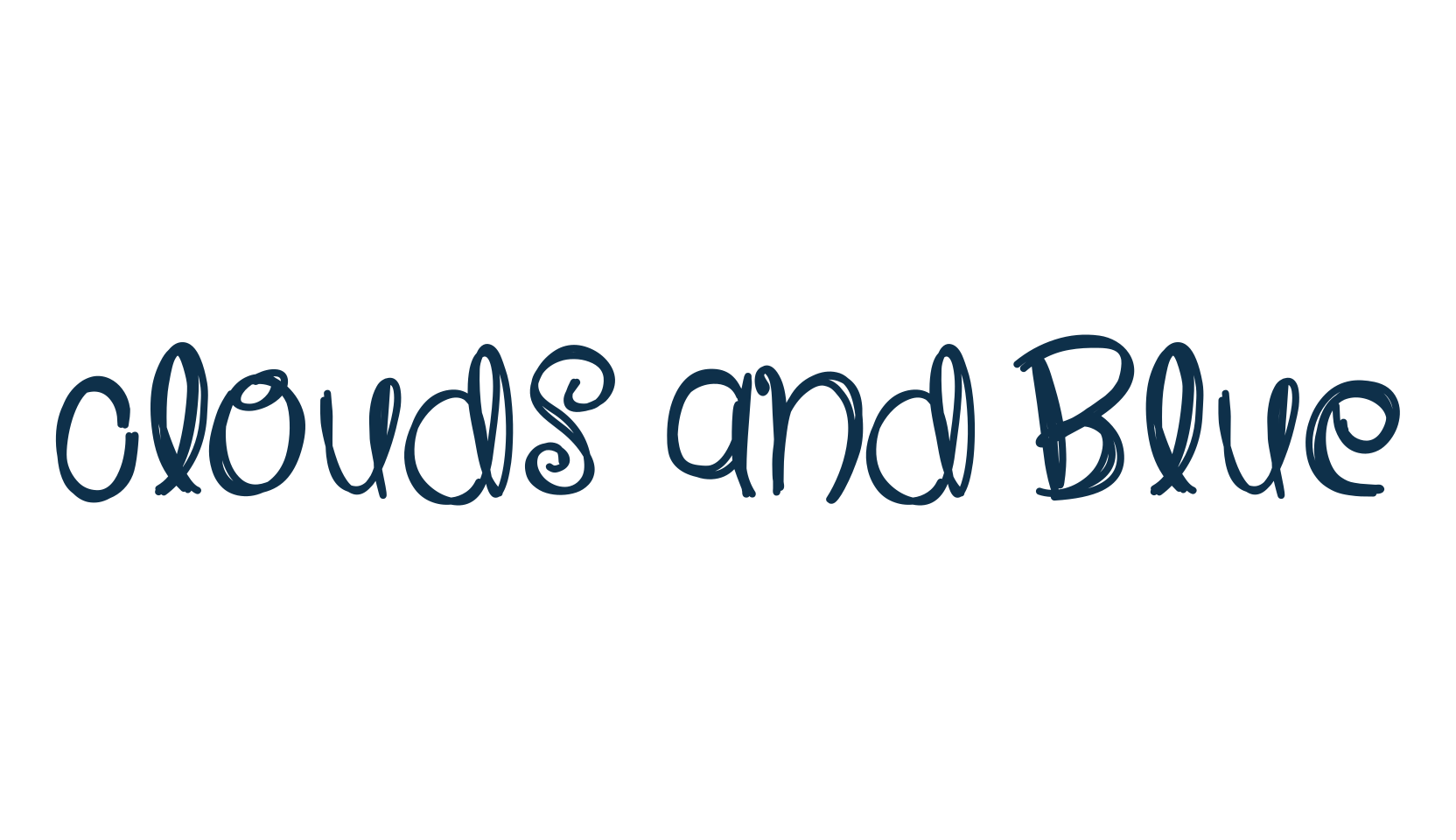 Clouds And Blue, fancy decorative font preview