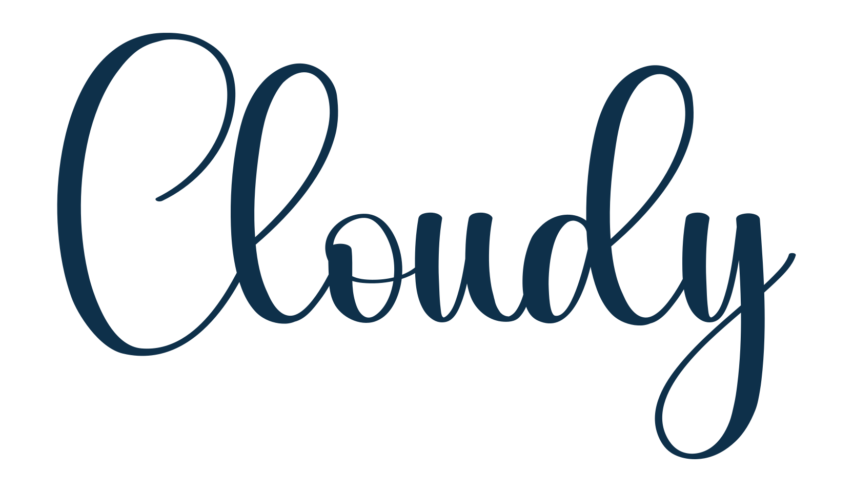 Cloudy (cloudy-3), script calligraphy fancy decorative font preview