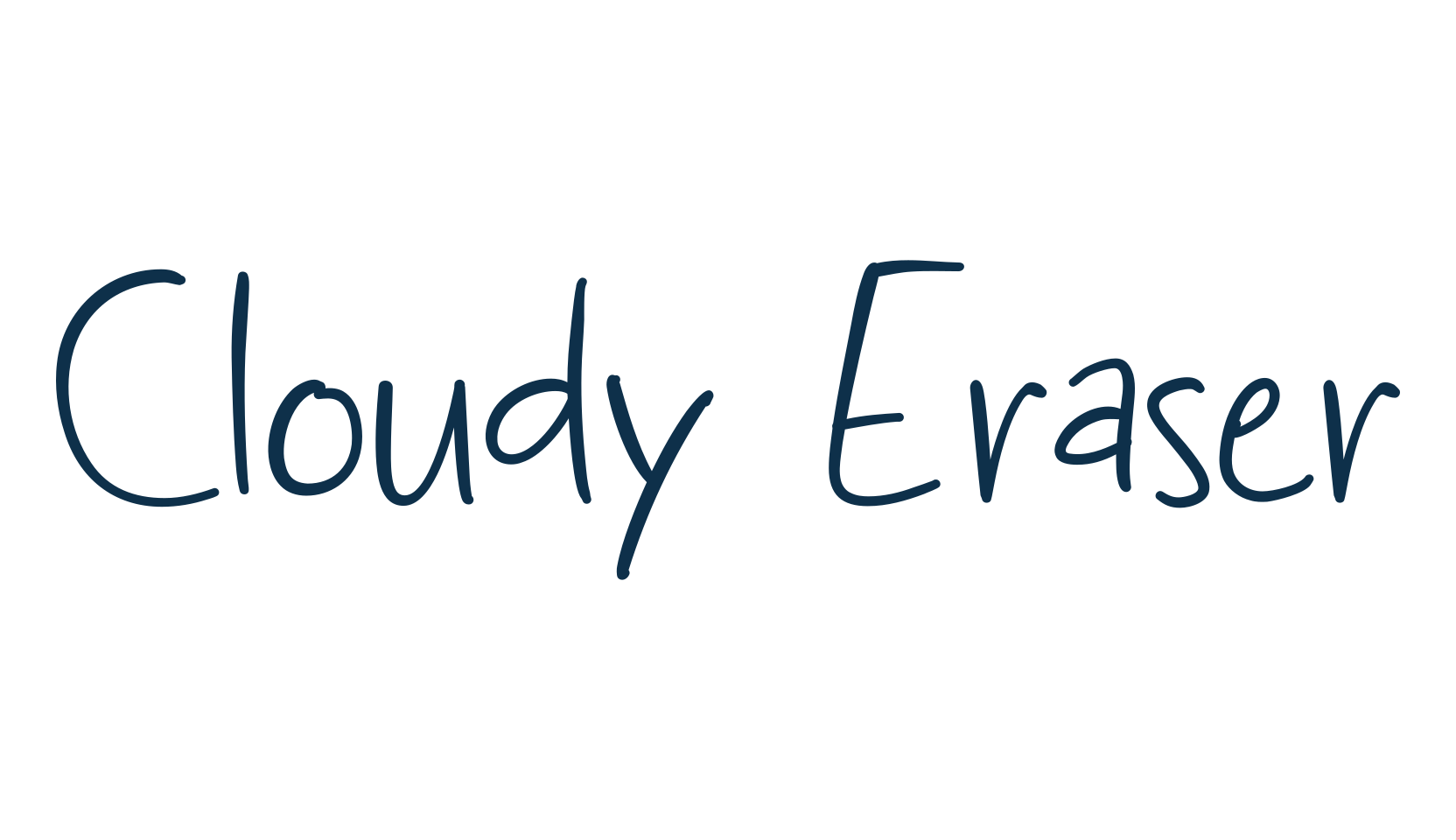 Cloudy Eraser, handwriting font preview