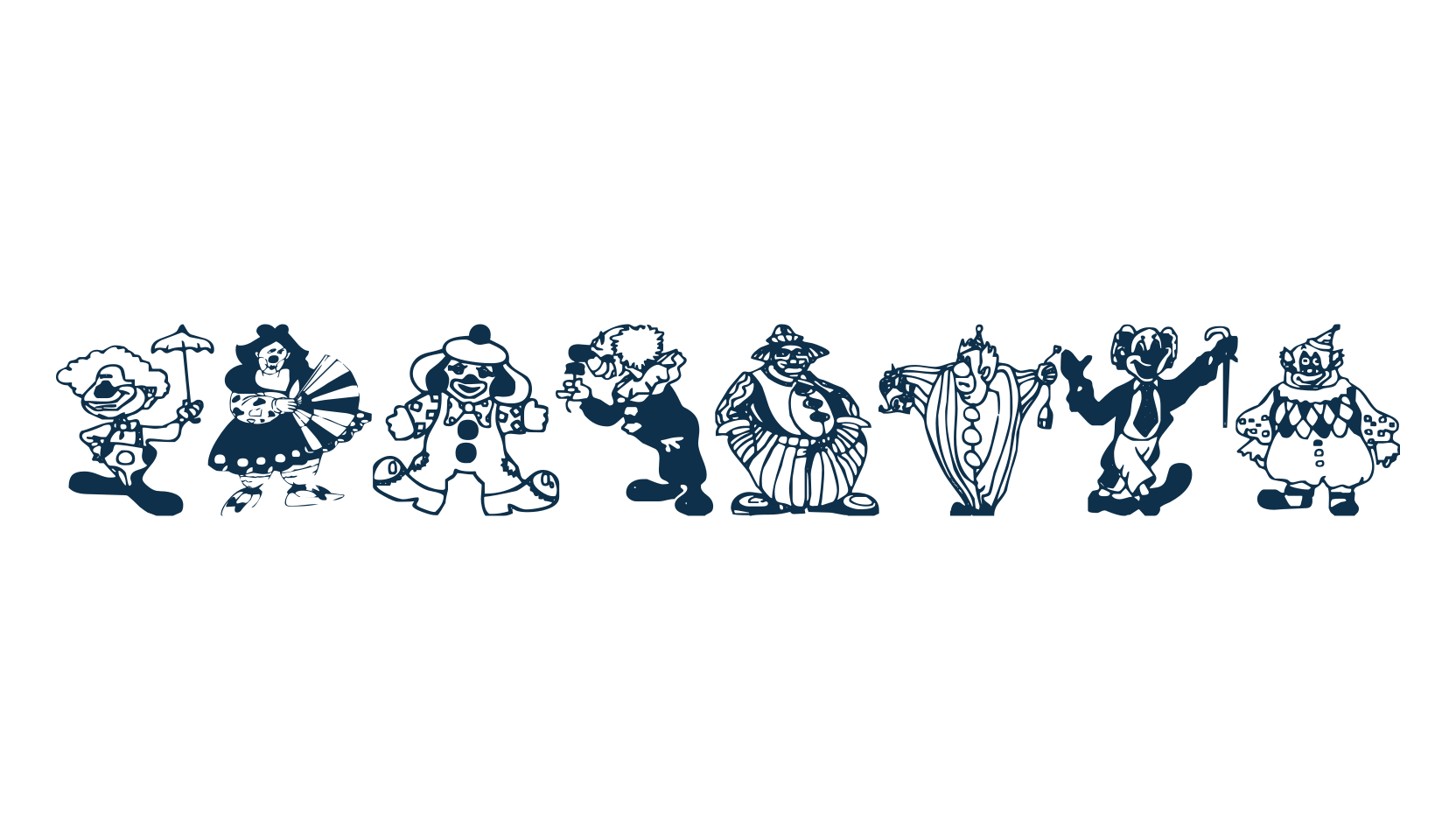Clowners, fancy decorative font preview