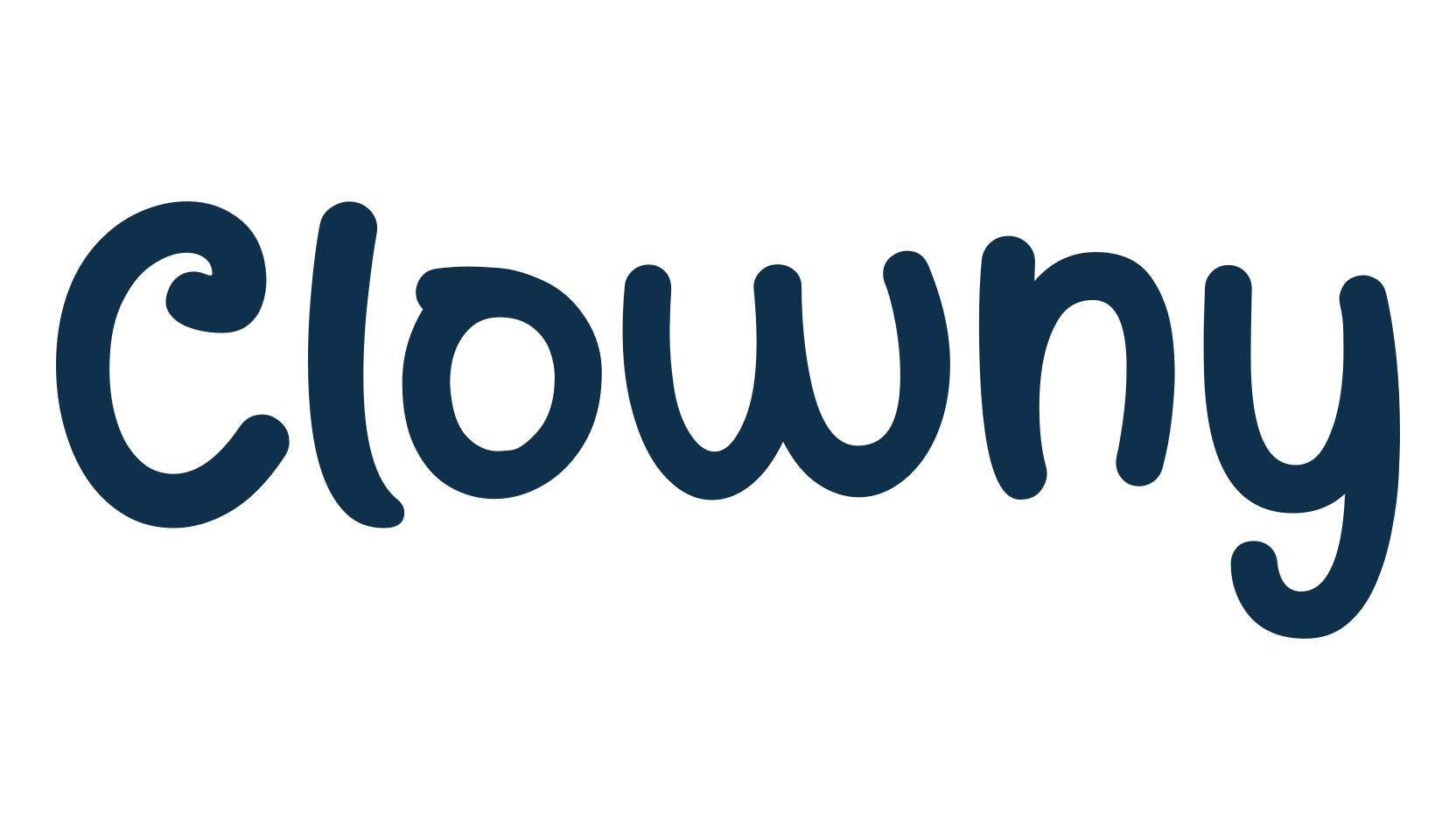Clowny, script handwritten fancy decorative calligraphy font preview
