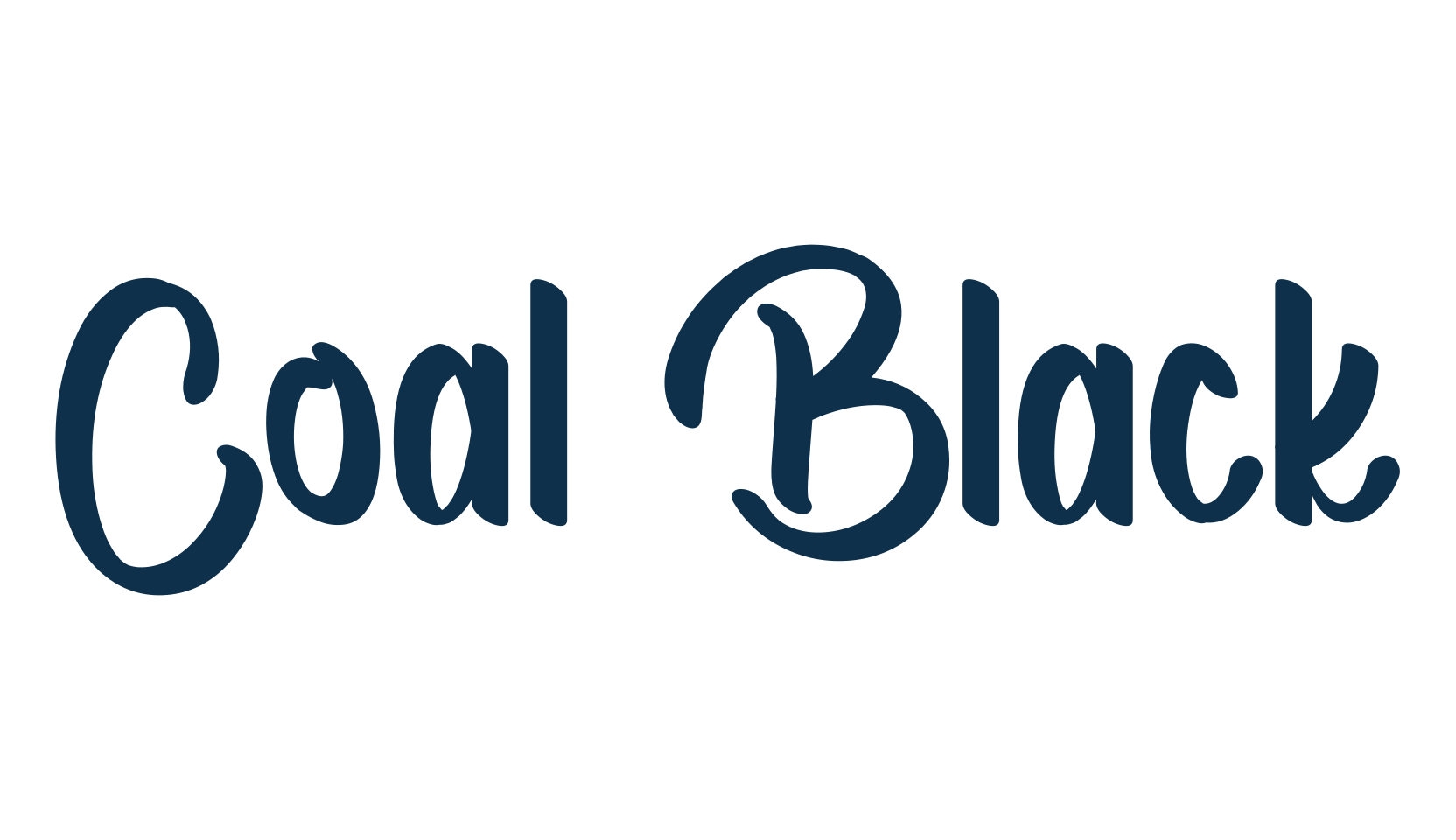 Coal Black, handwriting font preview