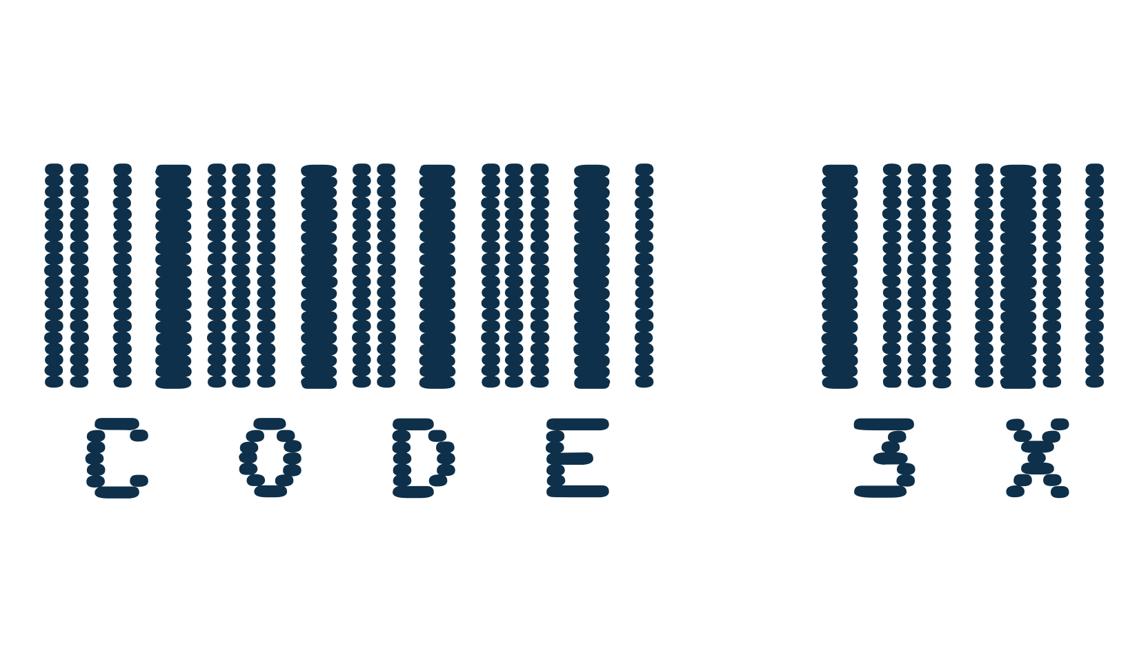 Code 3X, display market font preview