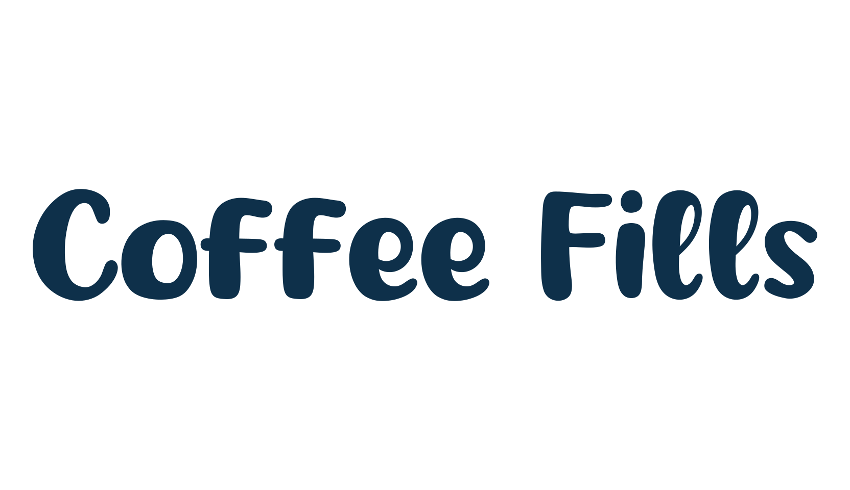 Coffee Fills, fancy cartoon decorative font preview