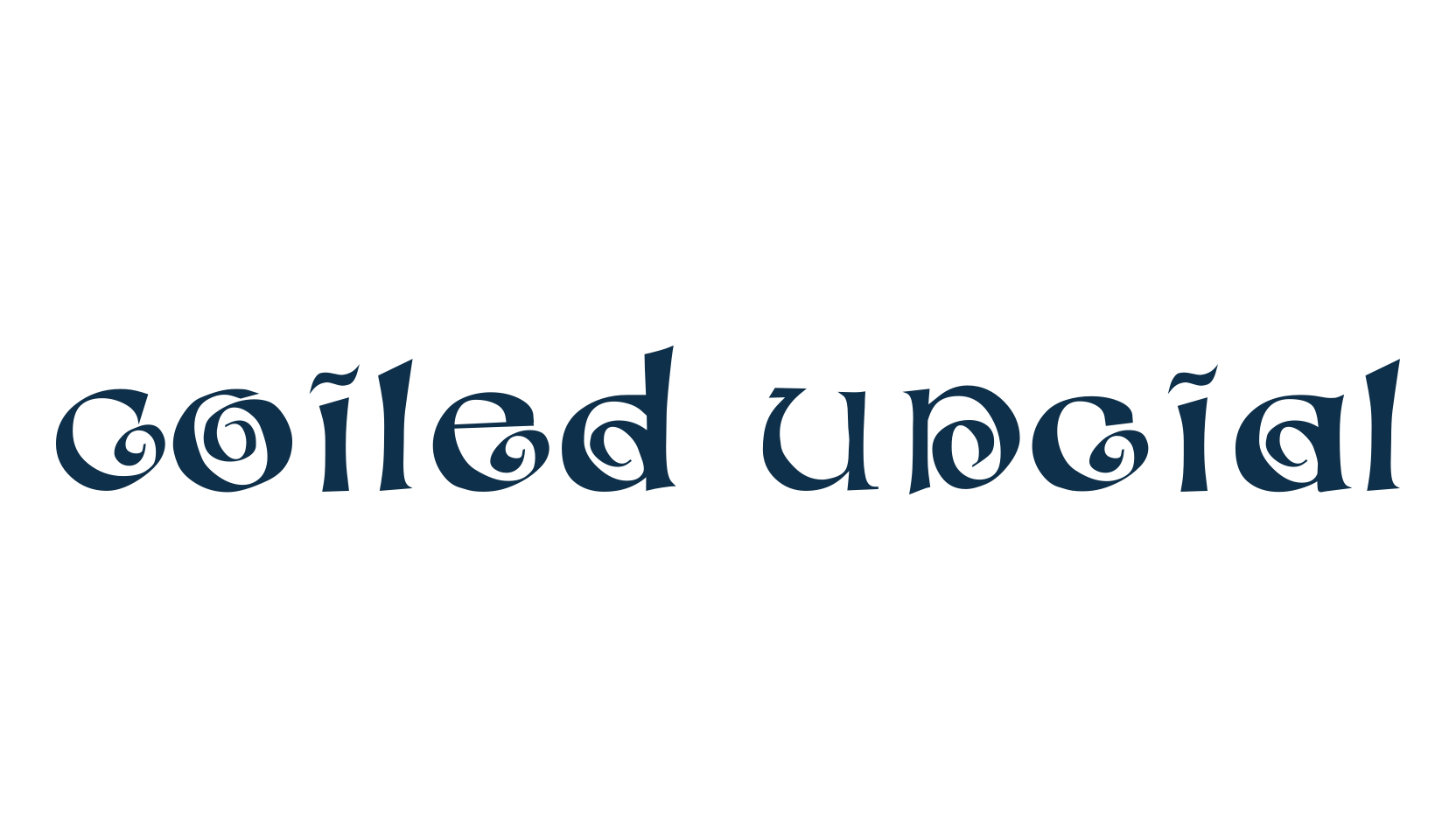 Coiled Uncial, curly font preview