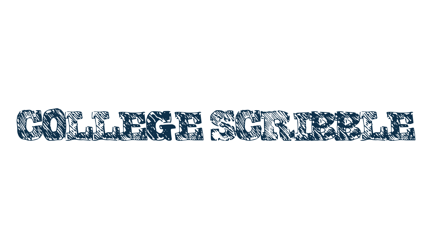 College Scribble, fancy eroded decorative font preview