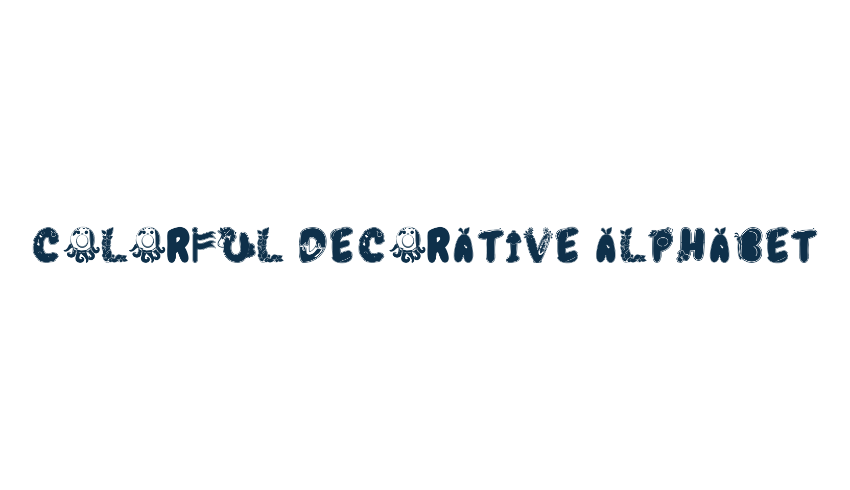 Colorful Decorative Alphabet, decorative font preview