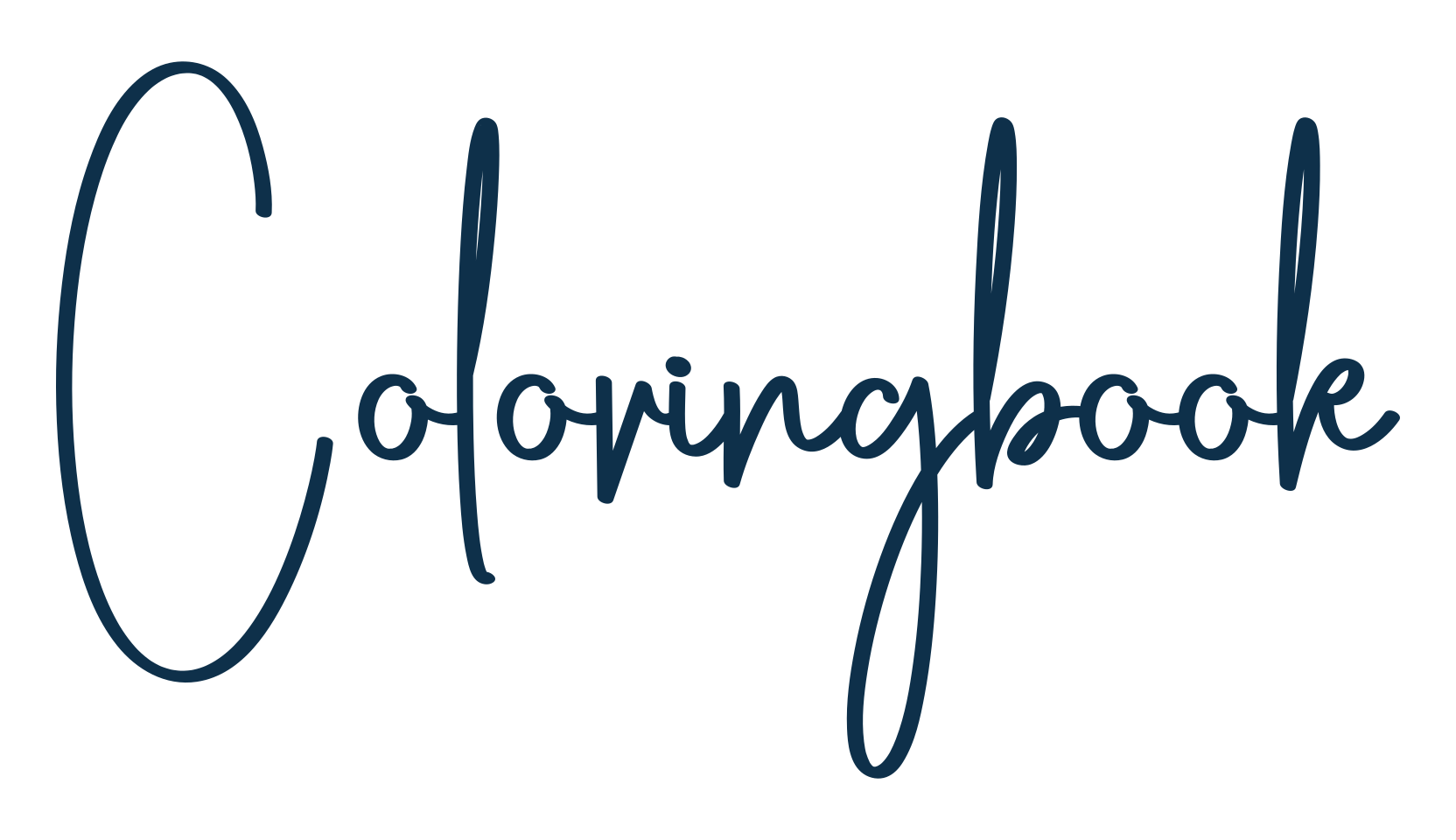 Coloringbook, handwriting font preview