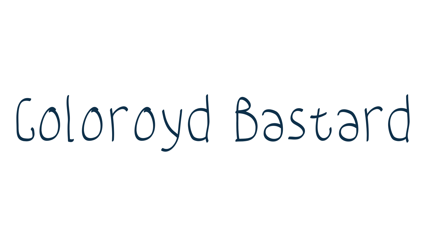 Coloroyd Bastard, handwriting font preview