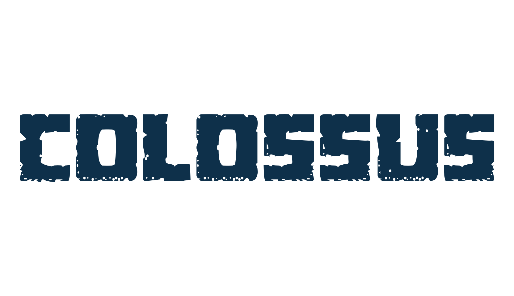 Colossus, fancy eroded decorative font preview