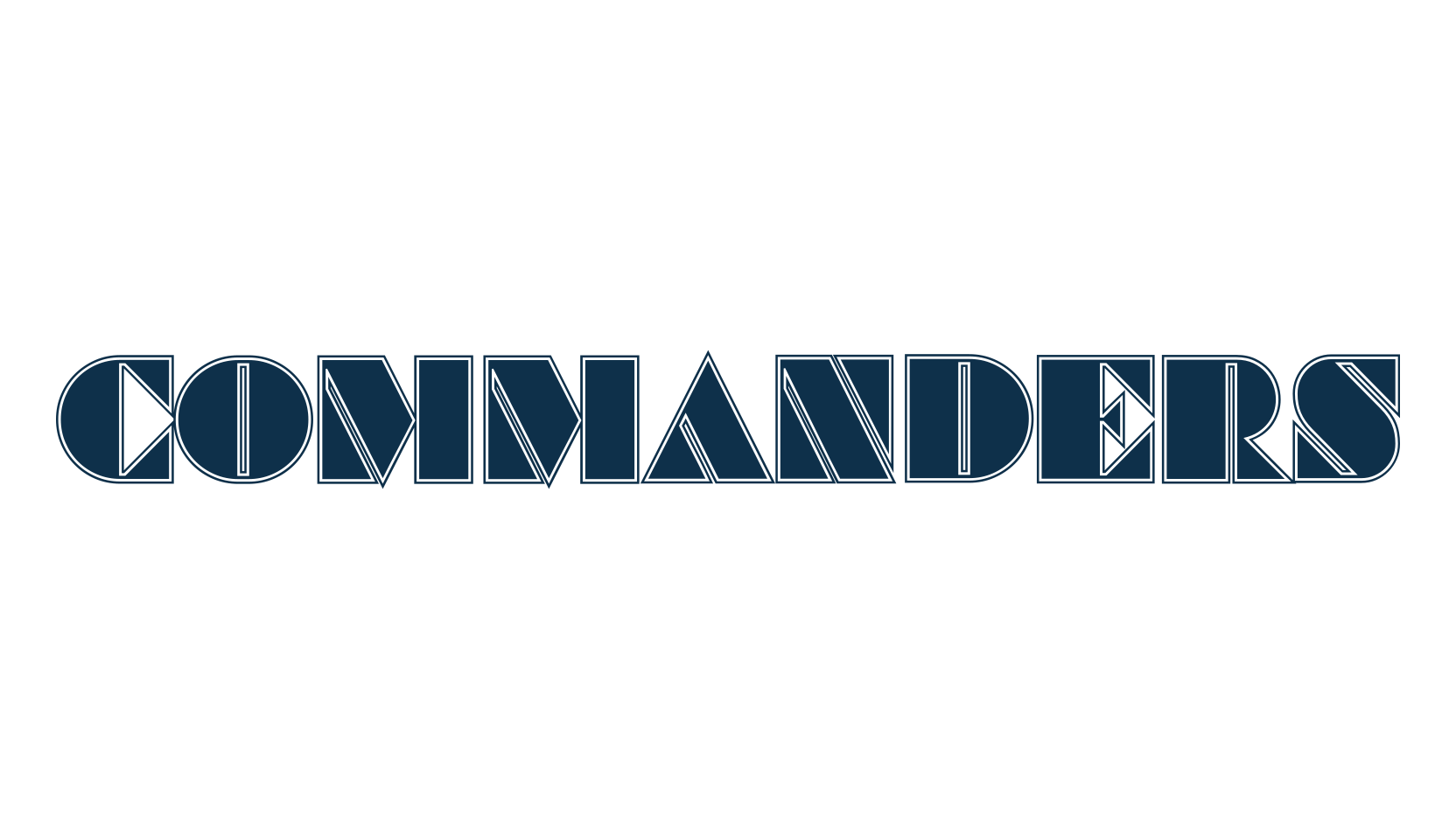 Commanders (commanders), fancy stencil, army decorative font preview