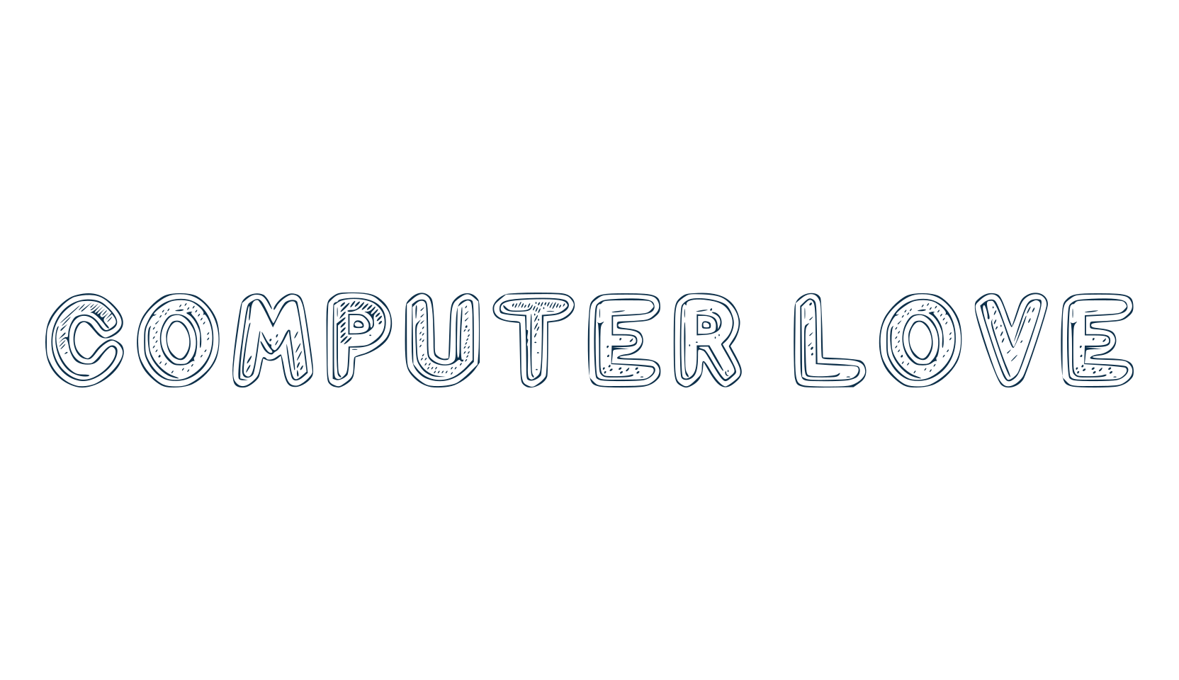 Computer Love, decorative font preview