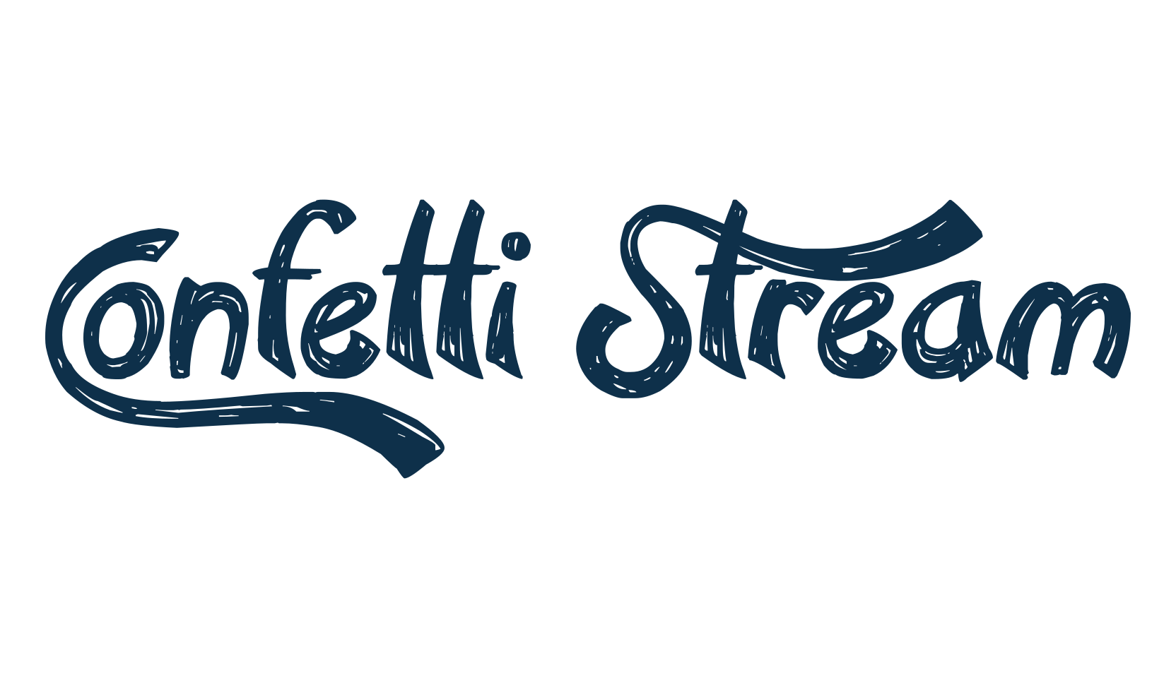Confetti Stream, fancy various decorative script calligraphy font preview