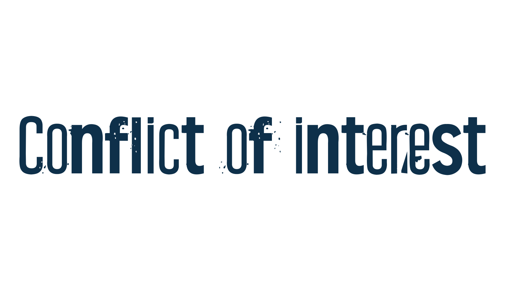 Conflict of interest, fancy distorted decorative font preview