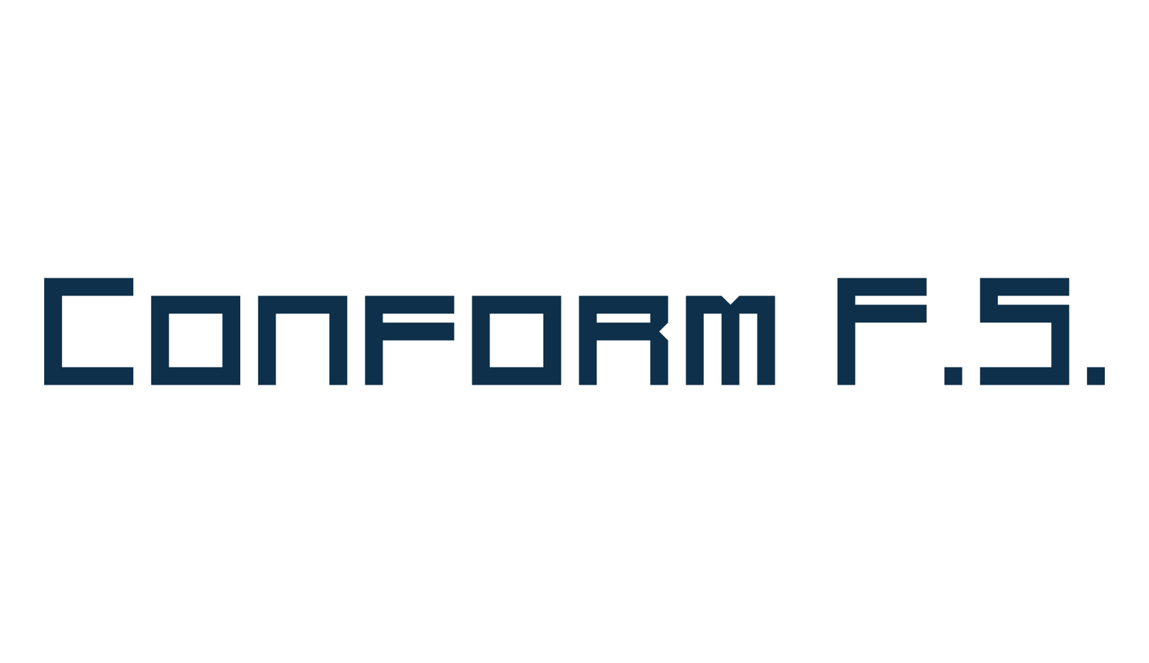 Conform F.S., techno square sci-fi font preview