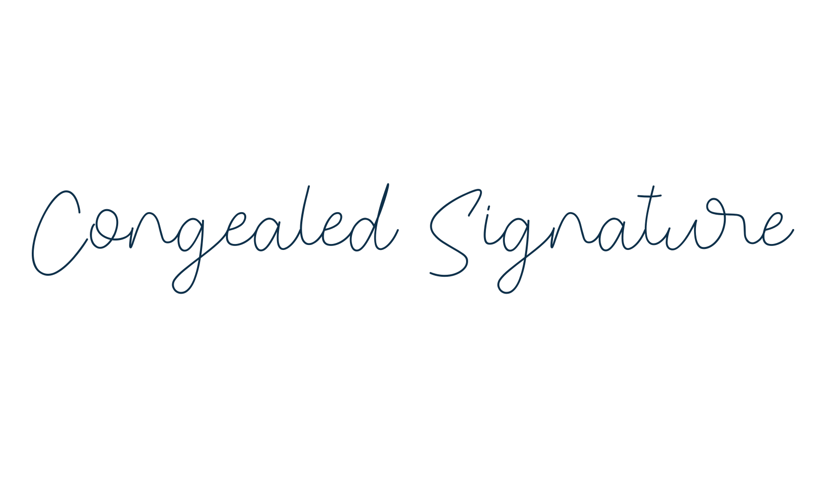 Congealed Signature, script handwritten fancy decorative calligraphy font preview