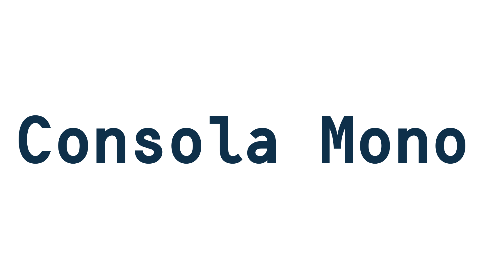 Consola Mono, basic fixed width font preview