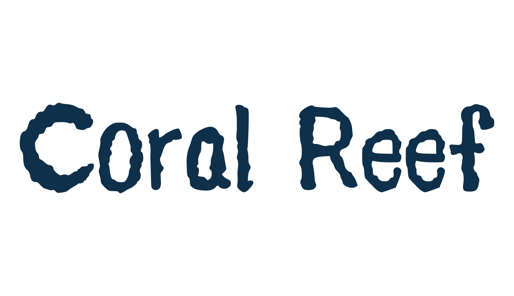 Coral Reef, fancy eroded decorative font preview