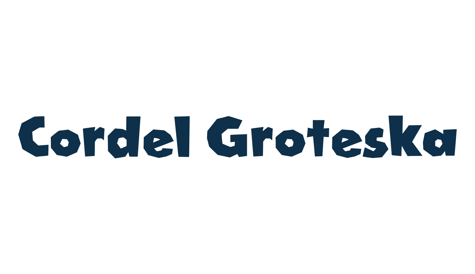 Cordel Groteska, fancy cartoon decorative font preview