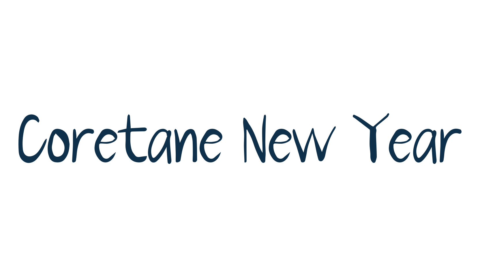 Coretane New Year, handwriting font preview